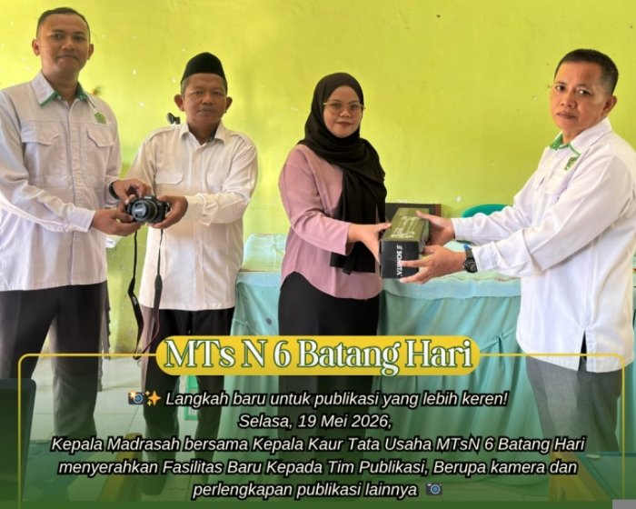 Warta Matsanam Naik Kelas! Kepala Madrasah Serahkan Kamera Baru untuk Dongkrak Publikasi Digital