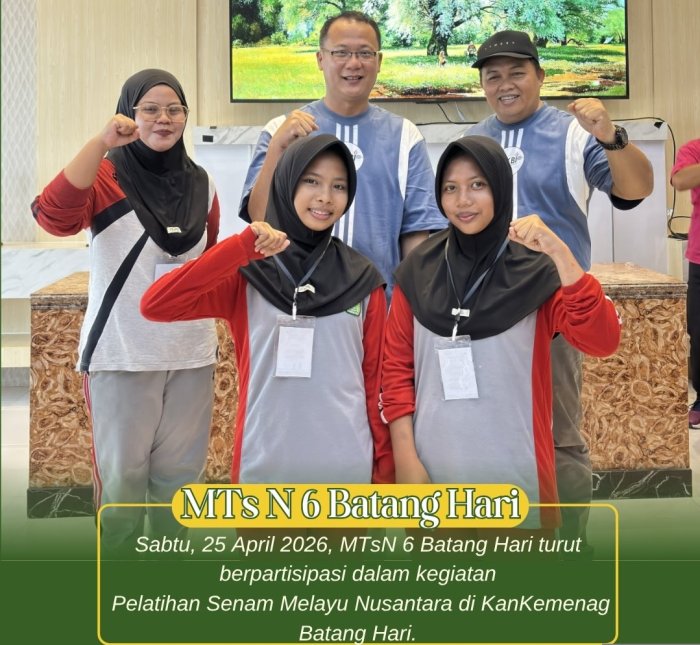MTsNegeri 6 Batang Hari Ikuti Pelatihan Senam Melayu Nusantara di Kemenag Batang Hari