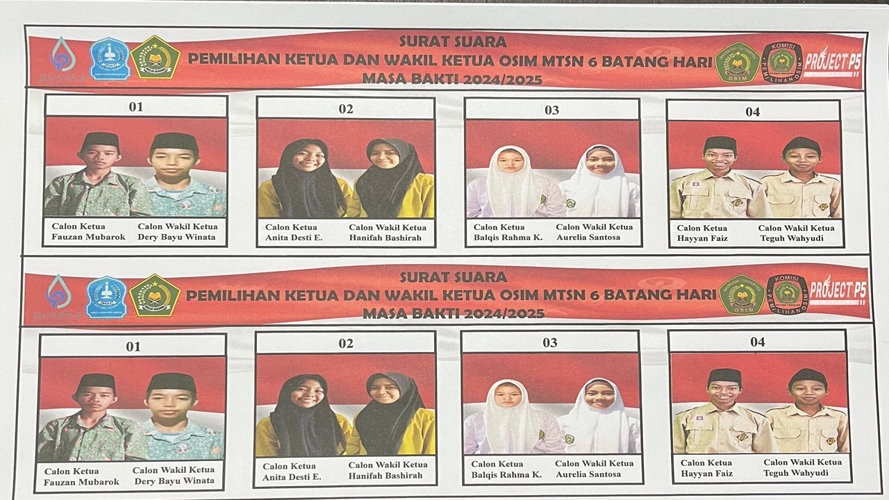 Jelang Pemilihan Ketua dan Wakil Ketua OSIM 2024, KPO MTsN 6 Batang Hari Siapkan Surat Suara
