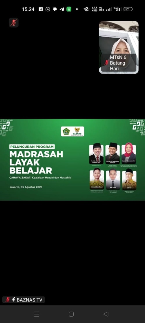 Kaur TU MTsN 6 Batang Hari Ikuti Kegiatan Peluncuran Program Madrasah Layak Belajar