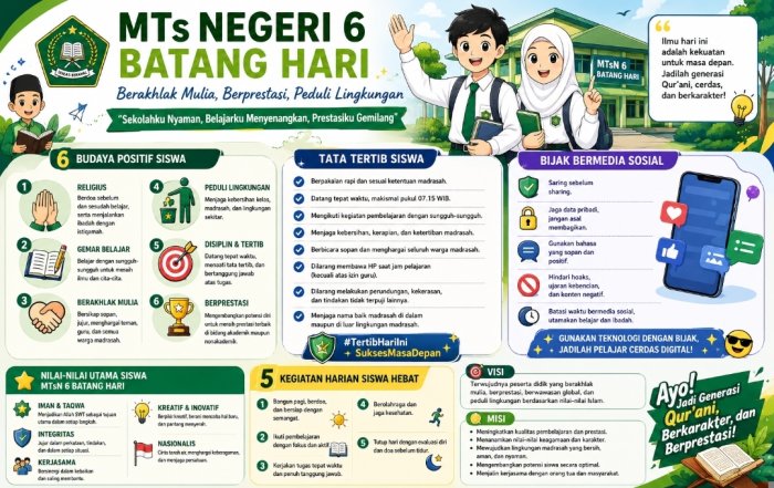 Wujudkan Generasi Qurani dan Berprestasi, MTsN 6 Batang Hari Intensifkan Sosialisasi Budaya Positif Siswa Wujudkan Generasi Qurani dan Berprestasi, MTsN 6 Batang Hari Intensifkan Sosialisasi Budaya Positif Siswa