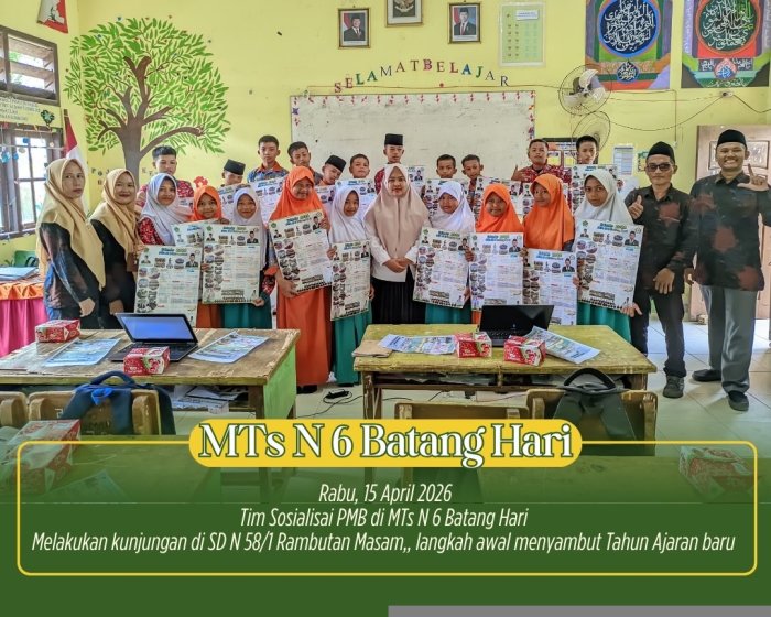 Tim PMB MTsNegeri 6 Batang Hari Sosialisasi di SDN 58/I Rambutan Masam