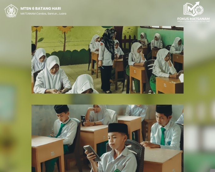 Siswa MTsN 6 Batang Hari Fokus Tempuh Hari Ke-4 ASAS Genap Menggunakan Gadget Siswa MTsN 6 Batang Hari Fokus Tempuh Hari Ke-4 ASAS Genap Menggunakan Gadget