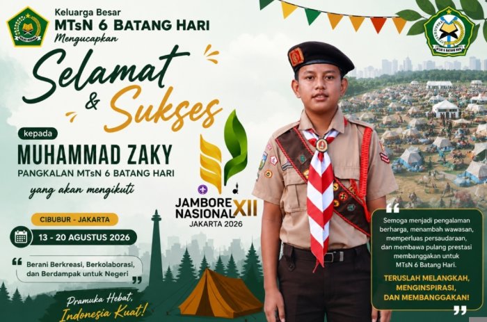 Harumkan Nama Madrasah! Muhammad Zaky Wakili Jambi pada Jambore Nasional XII Tahun 2026 Harumkan Nama Madrasah! Muhammad Zaky Wakili Jambi pada Jambore Nasional XII Tahun 2026