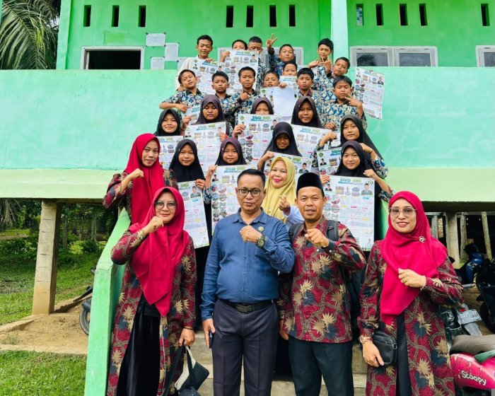 Promosikan Madrasah Unggul, MTsNegeri 6 Batang Hari Sosialisasikan PMB di SDN 07/I Desa Pulau