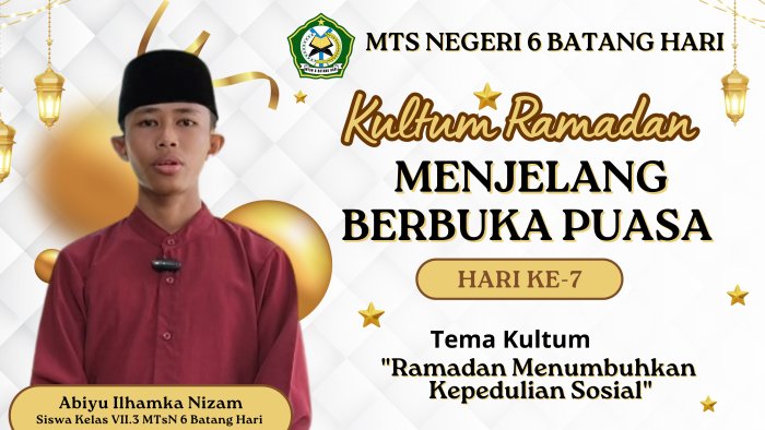 Kultum Ramadan Hari ke-7: Abiyu Ilhamka Nizam Angkat Tema Ramadan Menumbuhkan Kepedulian Sosial