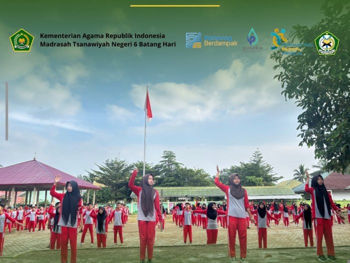 Bangun Semangat dan Kebugaran, MTsNegeri 6 Batang Hari Laksanakan Senam Pagi Bersama